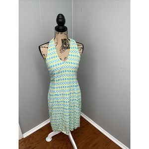 Pineapples women's dress elastic halter top rayon tropical XS‎